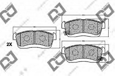 DJ PARTS bp1228 -  Комплект тормозных колодок, дисковый тормоз